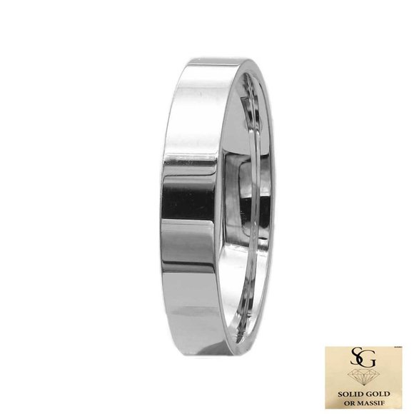 10 K Gold wedding Band 4mm , white gold, yellow gold, rose gold, flat - Picture 4 of 4